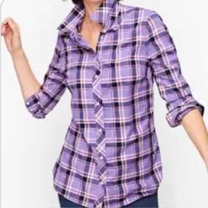 Talbots Size L Womans Cotton Long Sleeve Button Down Shirt